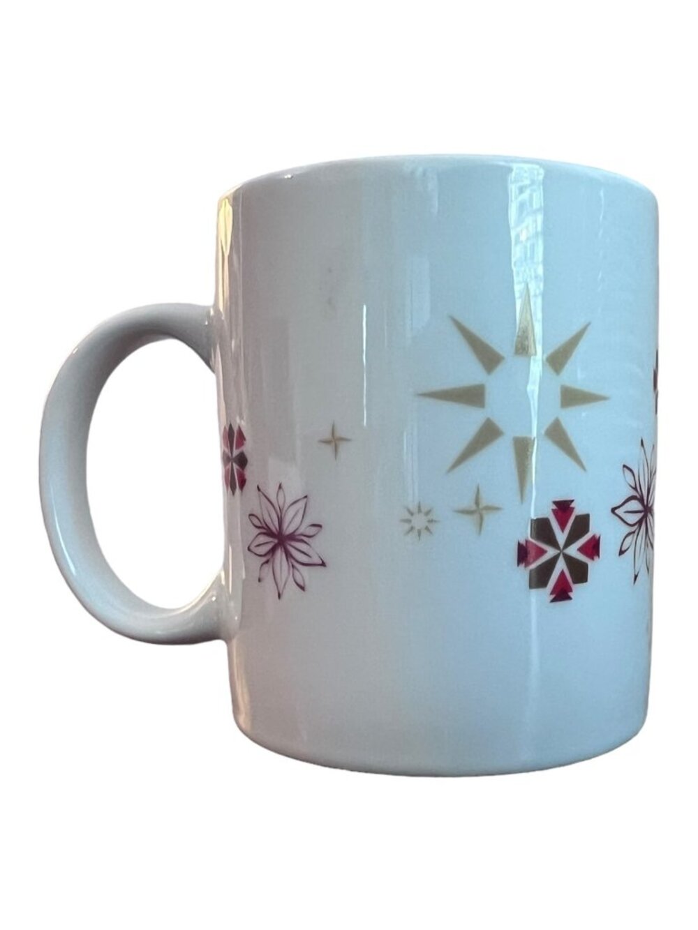Starbucks Snowflake Mug 12 Oz Red White Holiday Coffee Cup